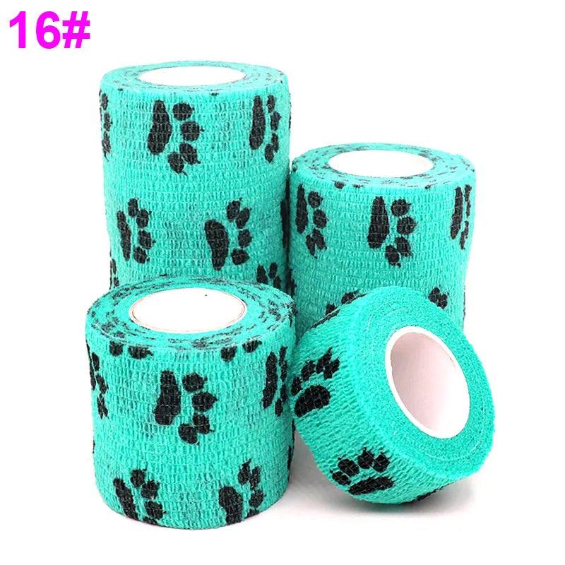 1 Pcs Printed Self Adhesive Elastic Bandage 4.8m Colorful Sports Wrap Tape for Finger Joint Knee First Aid Kit Pet Tape - Outdoorsavage