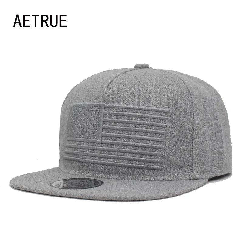 AETRUE Hip Hop Snapback Caps Men Female Bone Flat Hats Caps For Men Women Casquette Male Fashion Embroidery Snapback Hat Caps - Outdoorsavage