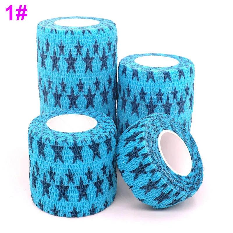 1 Pcs Printed Self Adhesive Elastic Bandage 4.8m Colorful Sports Wrap Tape for Finger Joint Knee First Aid Kit Pet Tape - Outdoorsavage