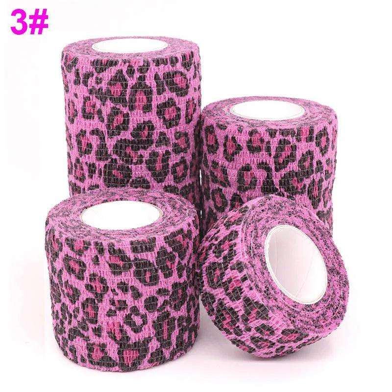 1 Pcs Printed Self Adhesive Elastic Bandage 4.8m Colorful Sports Wrap Tape for Finger Joint Knee First Aid Kit Pet Tape - Outdoorsavage