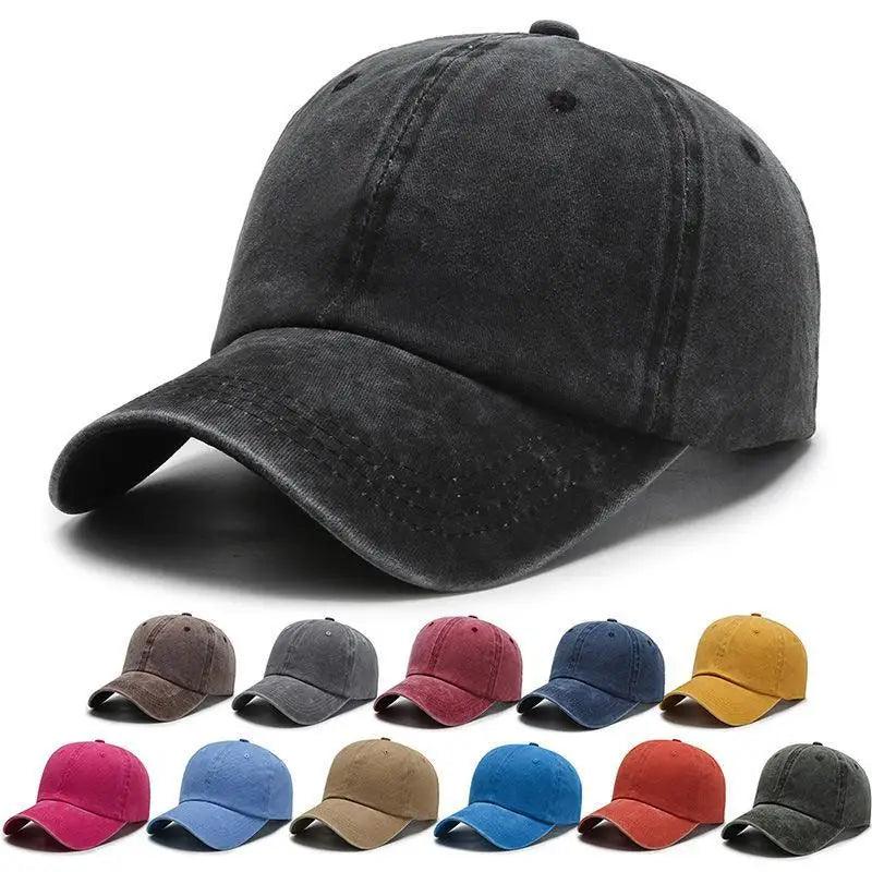 COKK Washed Cotton Adjustable Solid Color Baseball Cap Women Men Unisex Couple Cap Fashion Dad Hat Snapback Cap High Quality - Outdoorsavage