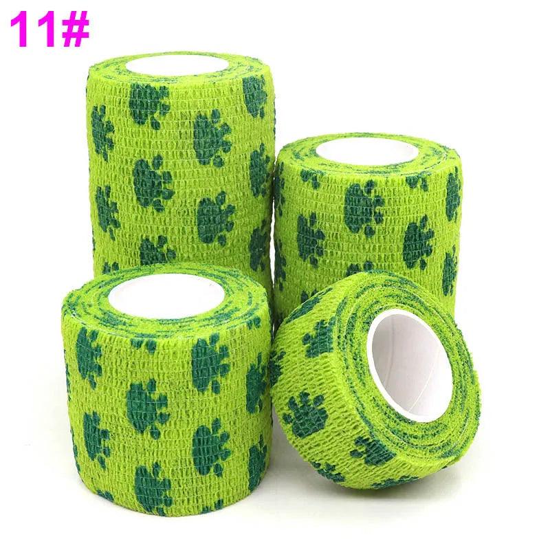 1 Pcs Printed Self Adhesive Elastic Bandage 4.8m Colorful Sports Wrap Tape for Finger Joint Knee First Aid Kit Pet Tape - Outdoorsavage