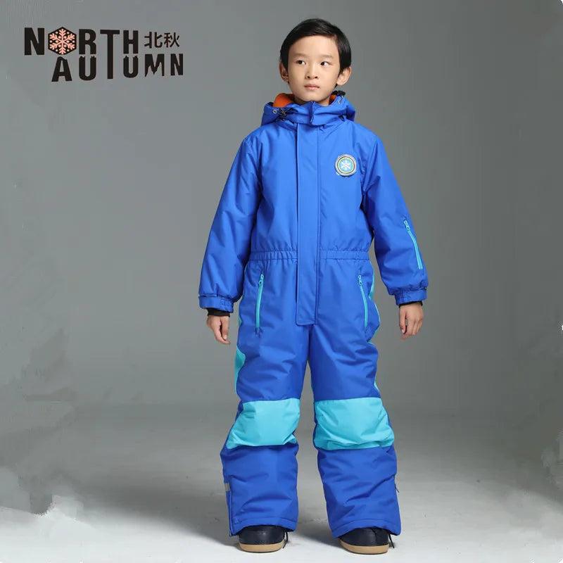 Winter Kids Skiing Suits Boys Girls Jumpsuits With Cap Outdoor Camping Waterproof Windproof Snow Overalls Ski Snowboard Clothes - Outdoorsavage