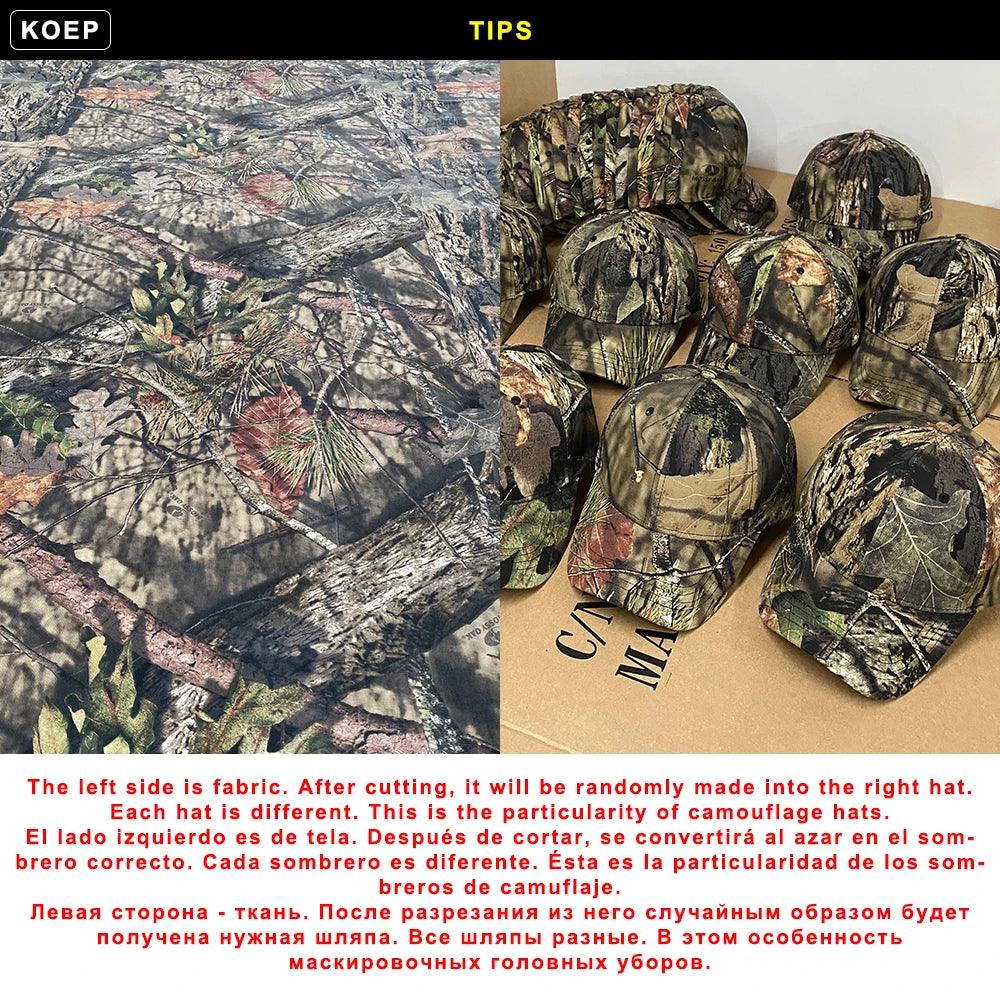 KOEP New Tree Camo Baseball Cap Fishing Caps Men Outdoor Hunting Camouflage Jungle Hat Hiking Casquette Hats - Outdoorsavage