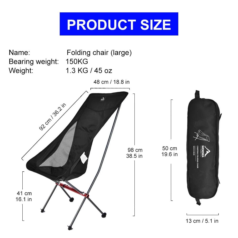 Widesea Camping Fishing Folding Chair Tourist Beach Chaise Longue Chair for Relaxing Foldable Leisure Travel Furniture Picnic - Outdoorsavage