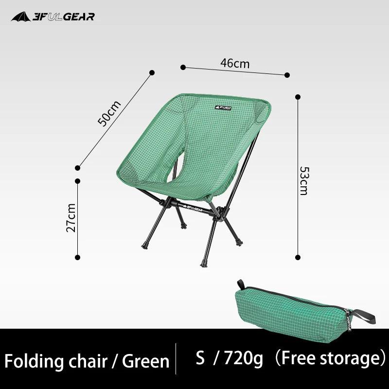 3F UL GEAR Outdoor folding Aluminum chair leisure Portable Ultralight Camping Fishing Picnic Chair Beach Chair Seat - Outdoorsavage