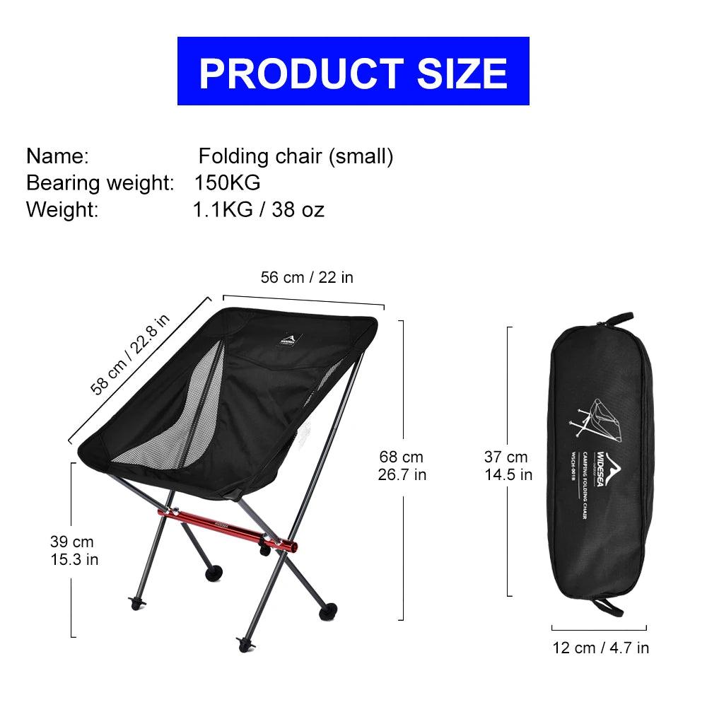 Widesea Camping Fishing Folding Chair Tourist Beach Chaise Longue Chair for Relaxing Foldable Leisure Travel Furniture Picnic - Outdoorsavage