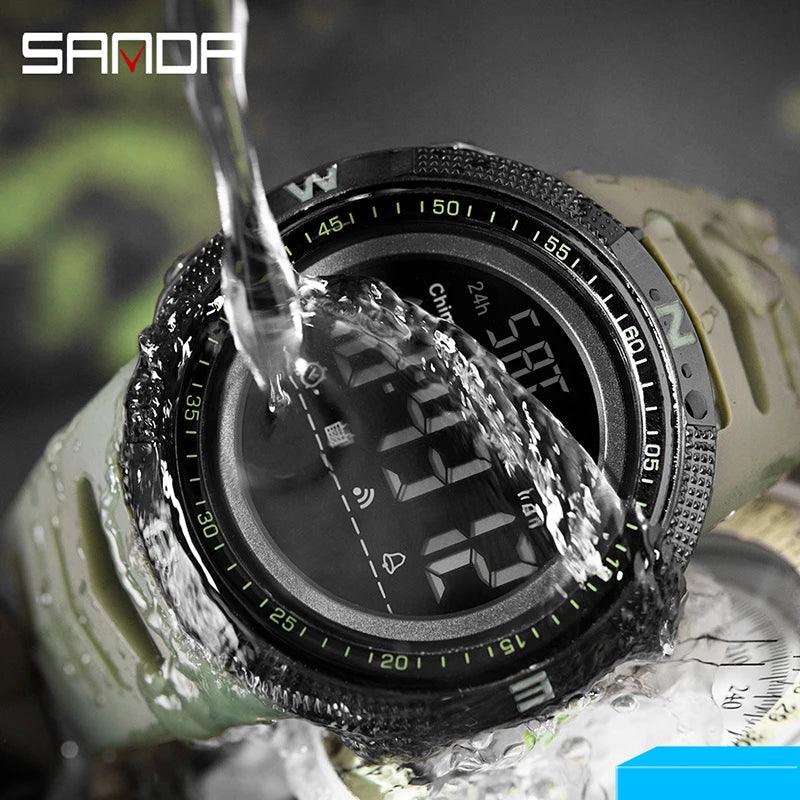 Military Sport Watch Mens Clock Fashion Brand SANDA Digital Wristwatch Shockproof Countdown Watches Waterproof Hour Bracelet - Outdoorsavage