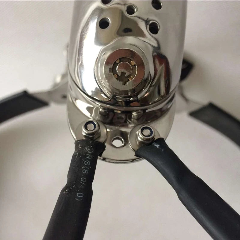 Stainless Steel Chastity Cage With Removable Anal Bead Plug Men