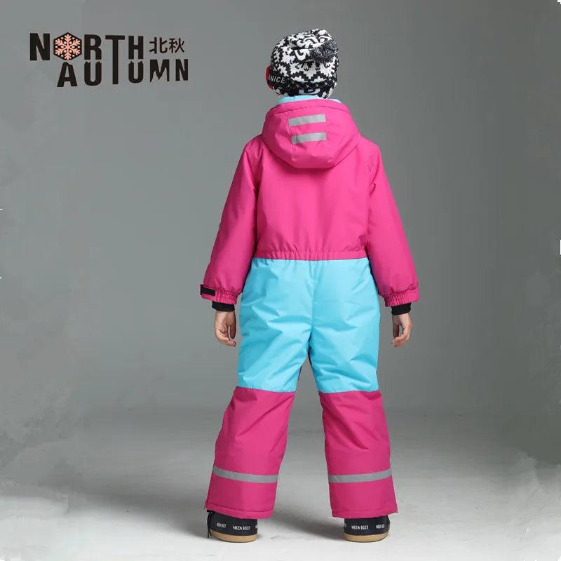 Winter Kids Skiing Suits Boys Girls Jumpsuits With Cap Outdoor Camping Waterproof Windproof Snow Overalls Ski Snowboard Clothes - Outdoorsavage