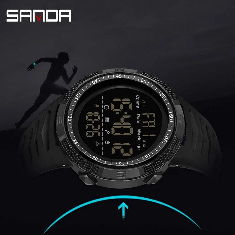 Military Sport Watch Mens Clock Fashion Brand SANDA Digital Wristwatch Shockproof Countdown Watches Waterproof Hour Bracelet - Outdoorsavage