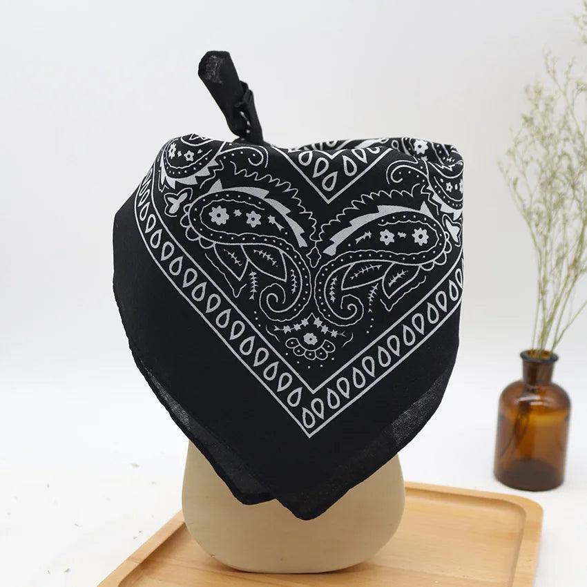 Bandana Kerchief Unisex Hip Hop Black Hair Band Neck Scarf Sports Headwear Wrist Wraps Head Square Scarves Print Handkerchief - Outdoorsavage