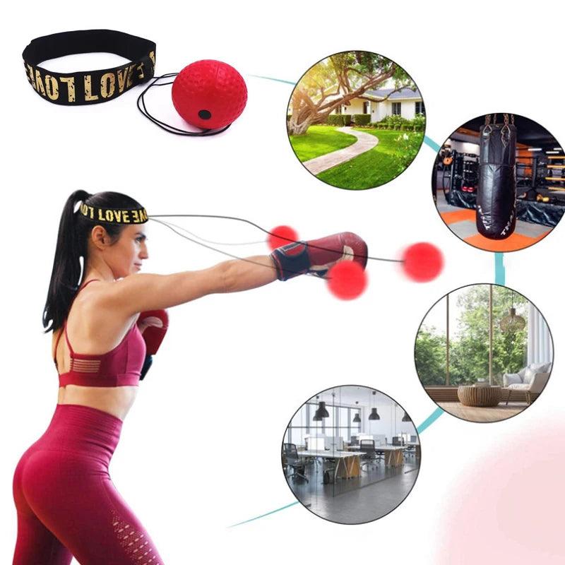 Boxing Speed Ball Head-mounted PU Punch Ball MMA Sanda Training Hand Eye Reaction Gym Sandbag Muay Thai Boxeo Fitness Equipment - Outdoorsavage