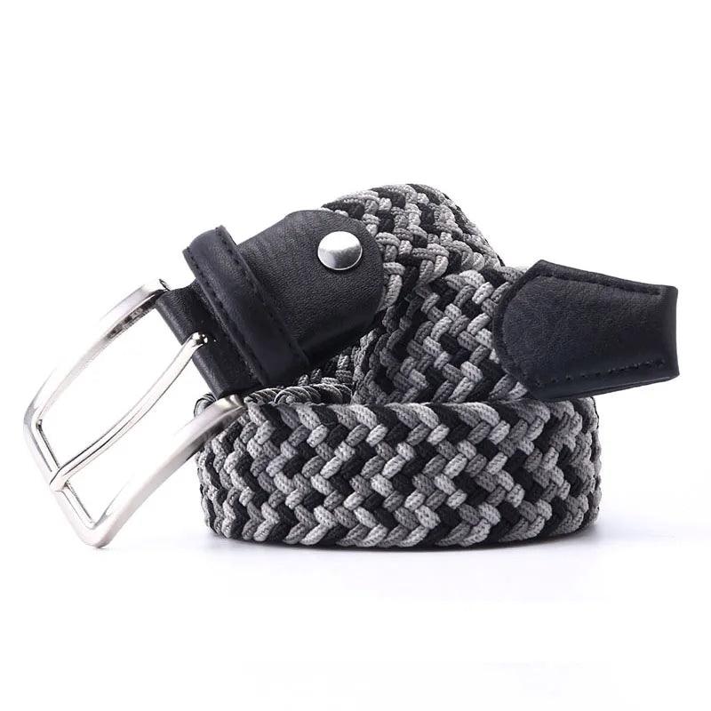 Stretch Canvas Leather Belts for Men Female Casual Knitted Woven Military Tactical Strap Male Elastic Belt for Pants Jeans - Outdoorsavage