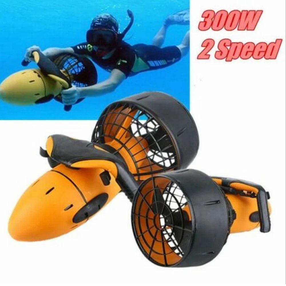 Electric Underwater Scooter 300W Waterproof Dual Speed Propeller Diving Scuba Scooter Water Sports Equipment for Ocean Pool - Outdoorsavage