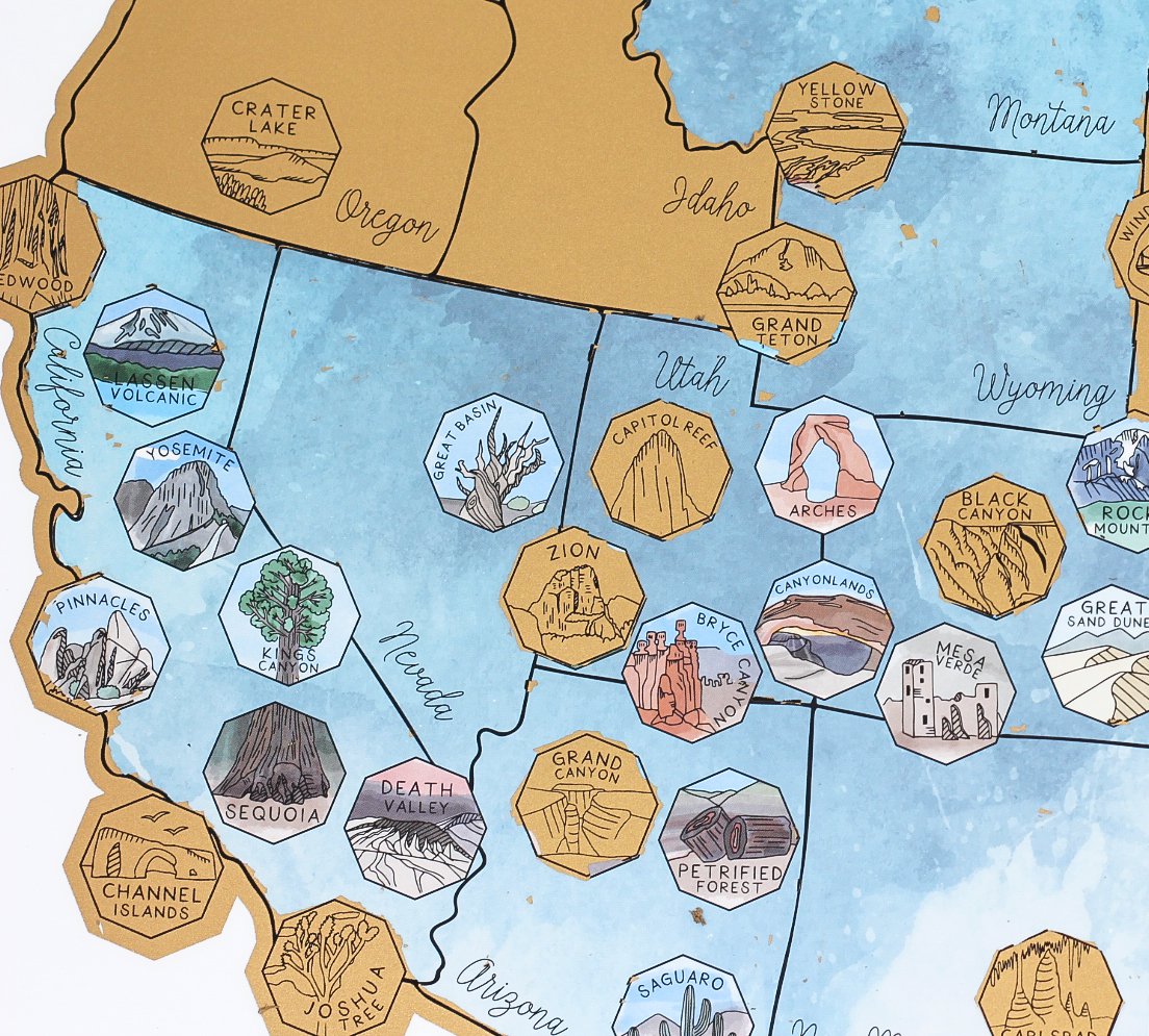 US National Parks Scratch Your Travels Map