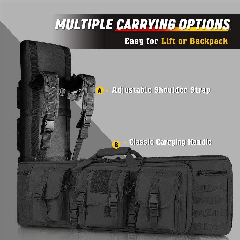 LUXHMOX Double Long Soft Rifle Case & Multi-Function Long Gun Case