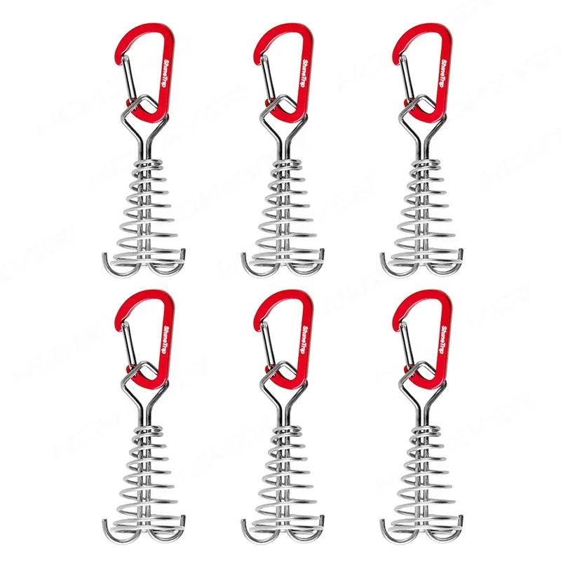 6pcs Camping Hiking Tent Wind Rope Buckle Adjustable Aluminium Alloy Cord Rope Buckles Camping Equipment Outdoor Tents Accessory - Outdoorsavage