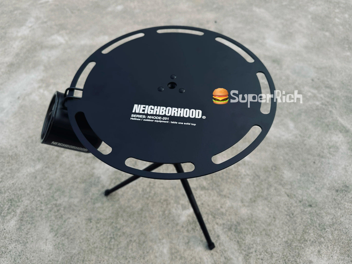 Nbhd outdoor blackening camping table height adjustable round table aluminum hanger table stable outdoor table camping table - Outdoorsavage