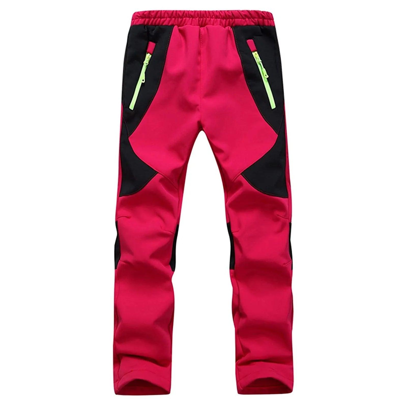 Boys Girls Winter Warm Fleece Softshell Pants Kids Waterproof Outdoor Camping Hiking Skiing Windproof Trousers - Outdoorsavage