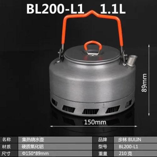 Outdoor Camping Portable Kettle 1.1L 1.6L Save Energy Collector Heat - Outdoorsavage