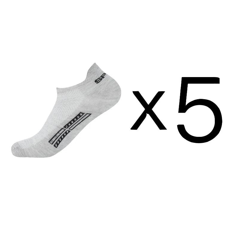 5 Pairs/Lot High Quality Men Ankle Socks Breathable Cotton Sports Mesh Casual Athletic Thin Cut Short Sokken Plus Size - Outdoorsavage