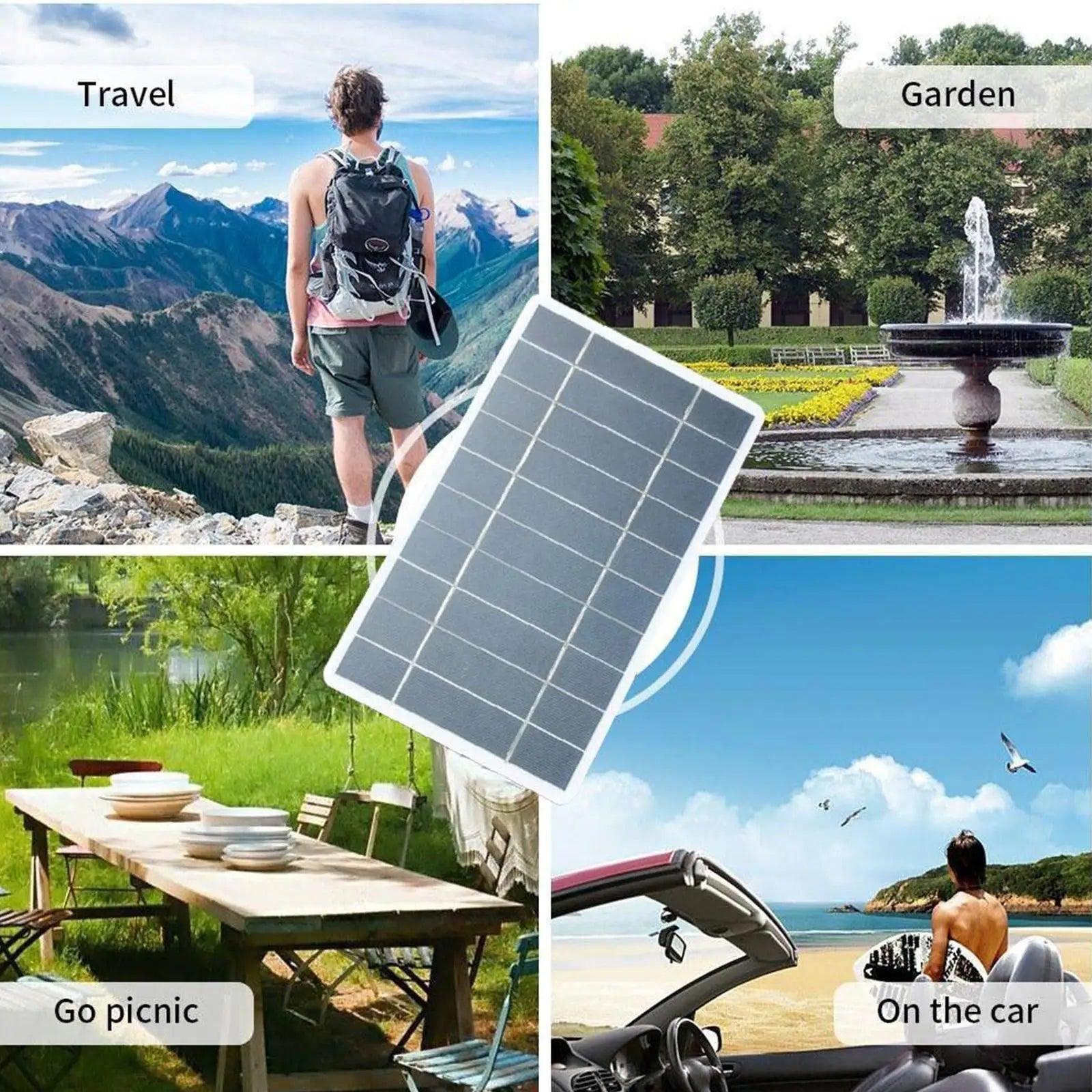 Portable Solar Panel 5V 2W Solar Plate with USB Safe Charge Stabilize Battery Charger for Power Bank Phone Outdoor Camping Home - Outdoorsavage