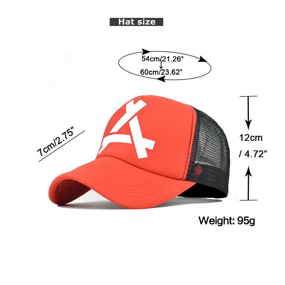 Summer Unisex Men Fishing Baseball Caps Women Breathable Mesh Snapback Hats Red Black Casual Sport Hats 3D Printing Cap - Outdoorsavage