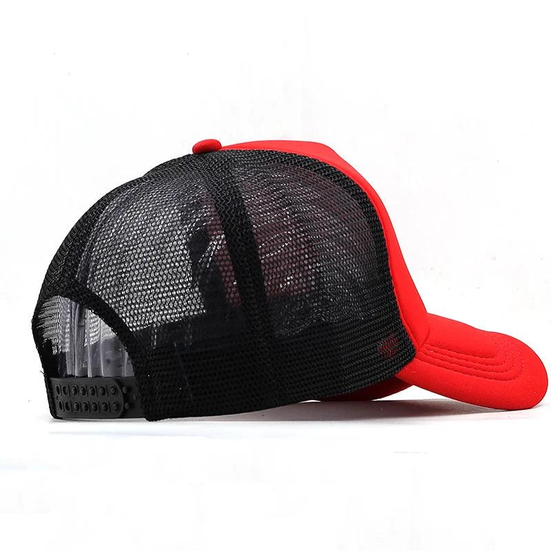 Summer Unisex Men Fishing Baseball Caps Women Breathable Mesh Snapback Hats Red Black Casual Sport Hats 3D Printing Cap - Outdoorsavage