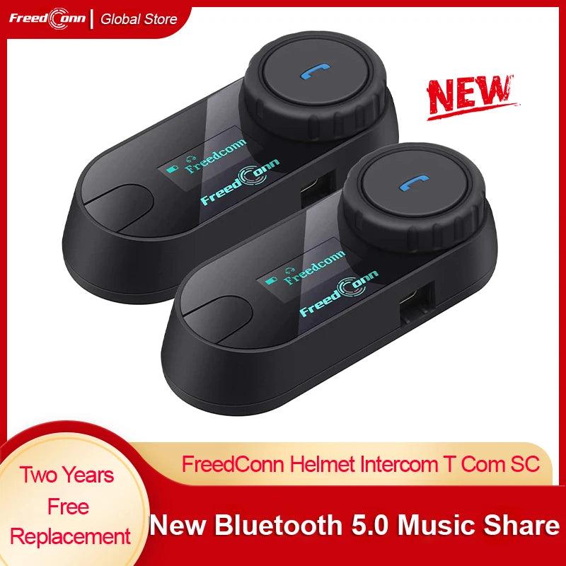 Freedconn Motorcycle Intercom Wireless Bluetooth Helmet Headset Moto Helmets Communication System 1000m Interphone Headsets - Outdoorsavage