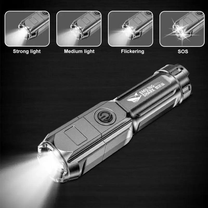 Powerful LED Flashlight 100000 Lumen Tactical Flashlights Rechargeable USB 18650 Waterproof Zoom Fishing Hunting LED Flashlight - Outdoorsavage