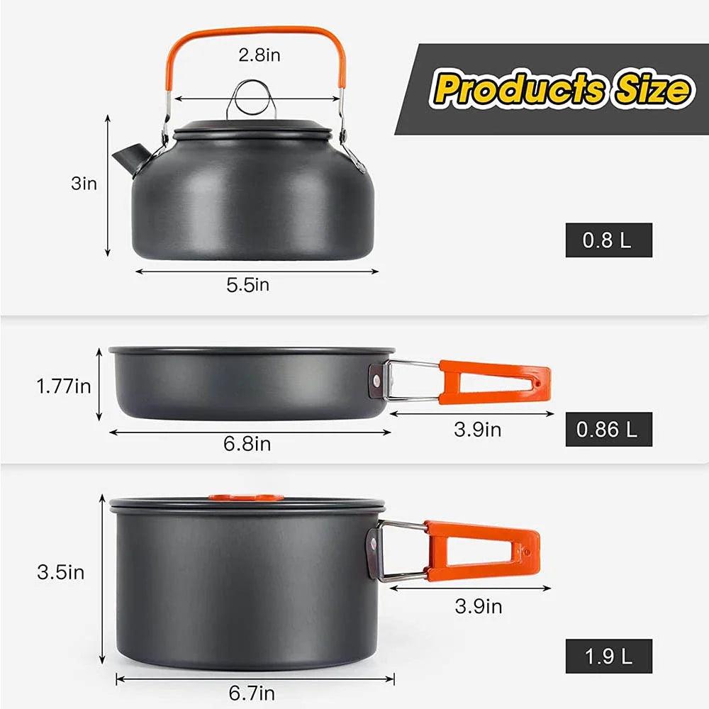 Outdoor camping cooking set outdoor water boiling and vegetable frying - Outdoorsavage