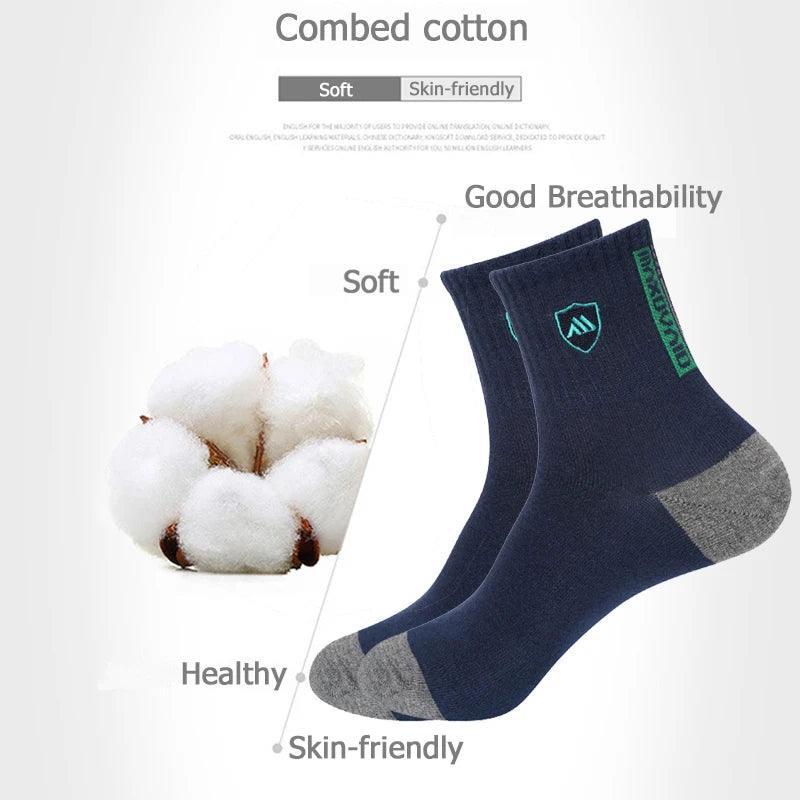 New Autumn And Spring Men's Sports Socks Casual Color Matching Thick Warm Breathable High Quality Socks 5 Pairs EU 38-43 - Outdoorsavage