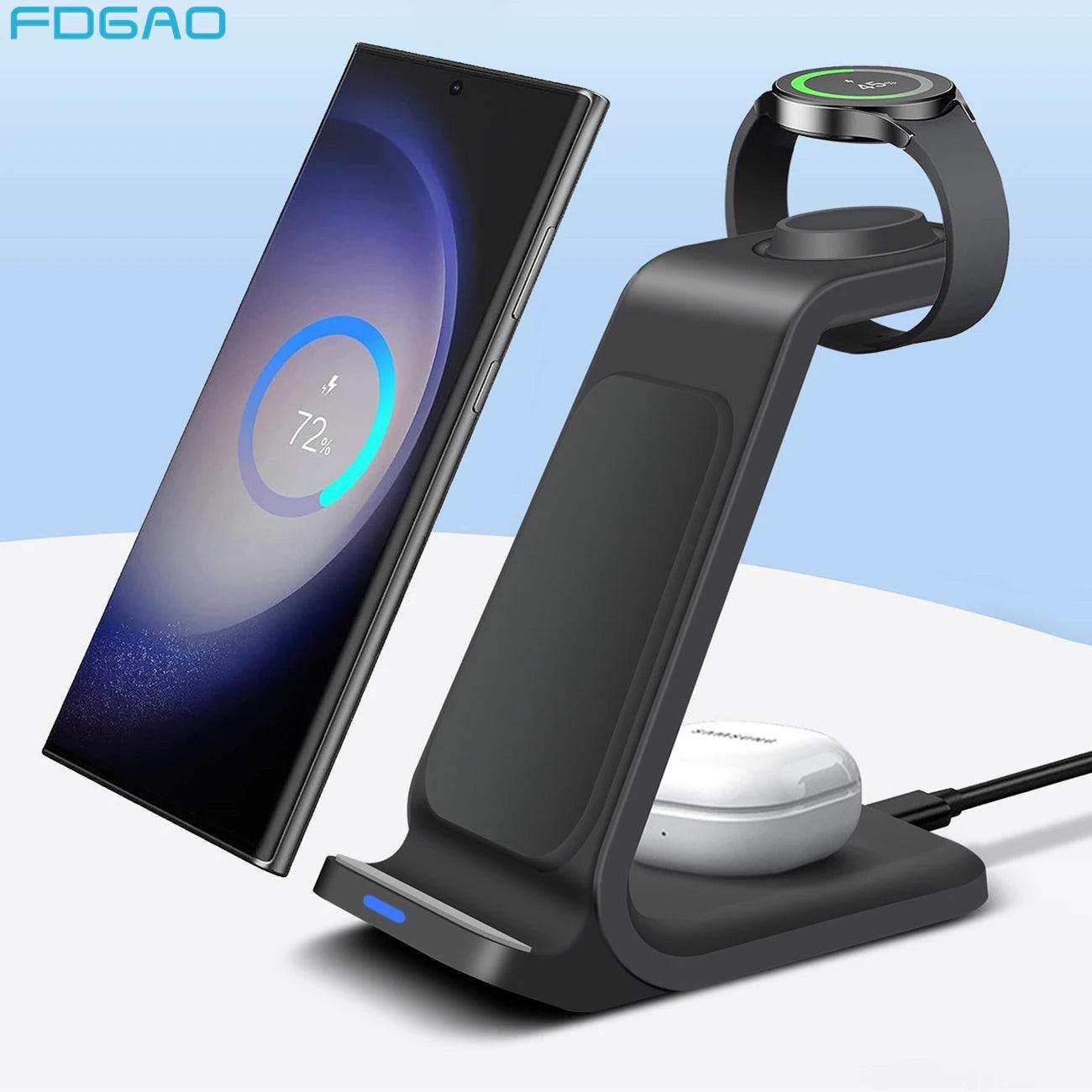 Wireless Charger 3 in 1 Fast Charging Dock Station for Samsung S23 S22 - Outdoorsavage