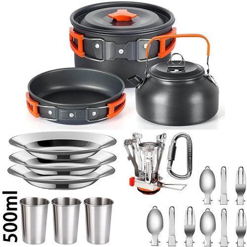 Outdoor camping cooking set outdoor water boiling and vegetable frying - Outdoorsavage