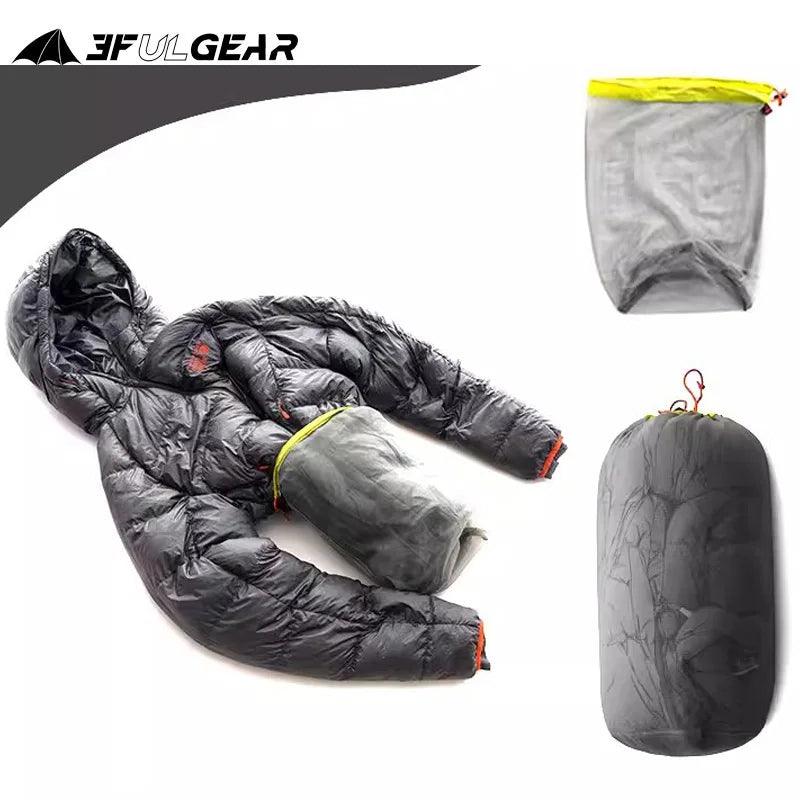 3F UL GEAR 15D Ultralight Mesh Sleeping Bag Stuff Sack Outdoor Travel Camping Hiking Down Clothing Storage Bags Camping Supplies - Outdoorsavage