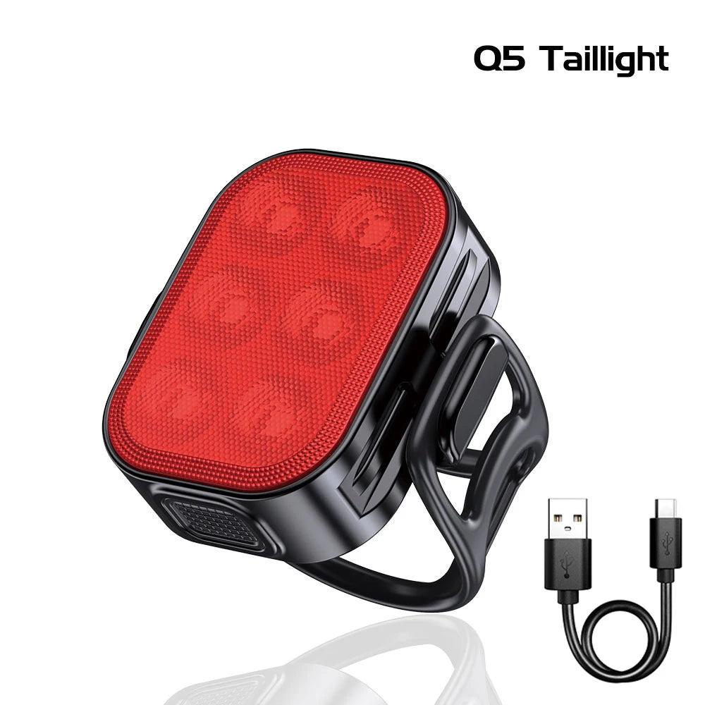 Bicycle Safety Warning Headlight&Taillight USB Charge Front Rear Flashlights Lamps Waterproof Night MTB Road Cycling Taillight - Outdoorsavage