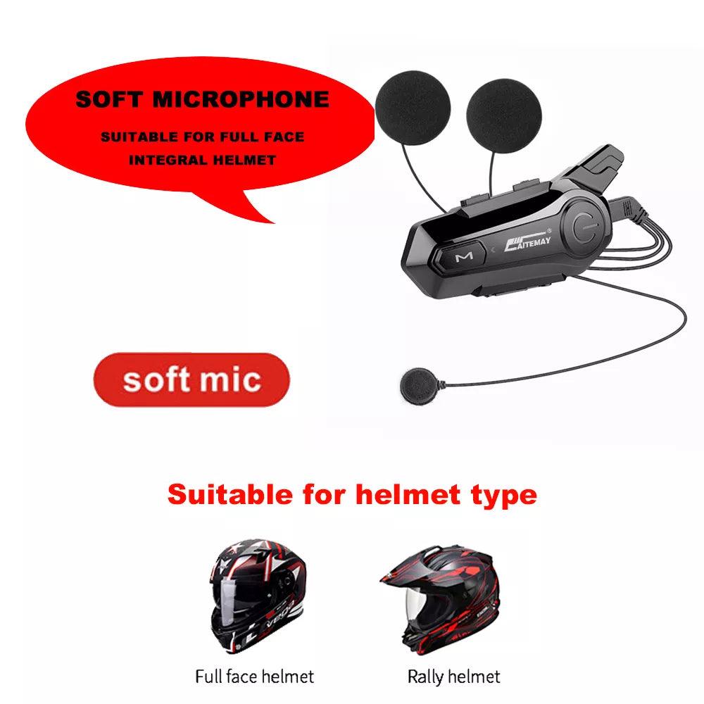 1/2Pcs Bluetooth Motorcycle Helmet Intercom Headset for 2 Rider intercomunicador Moto Wireless Interphone Noice Reduction - Outdoorsavage