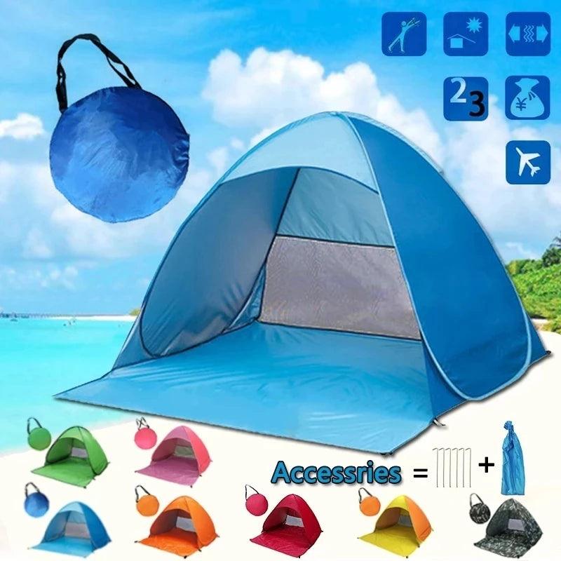 Automatic Instant Pop Up Tent Potable Beach Tent Lightweight Outdoor UV Protection Camping Fishing Tent Sun Shelter - Outdoorsavage