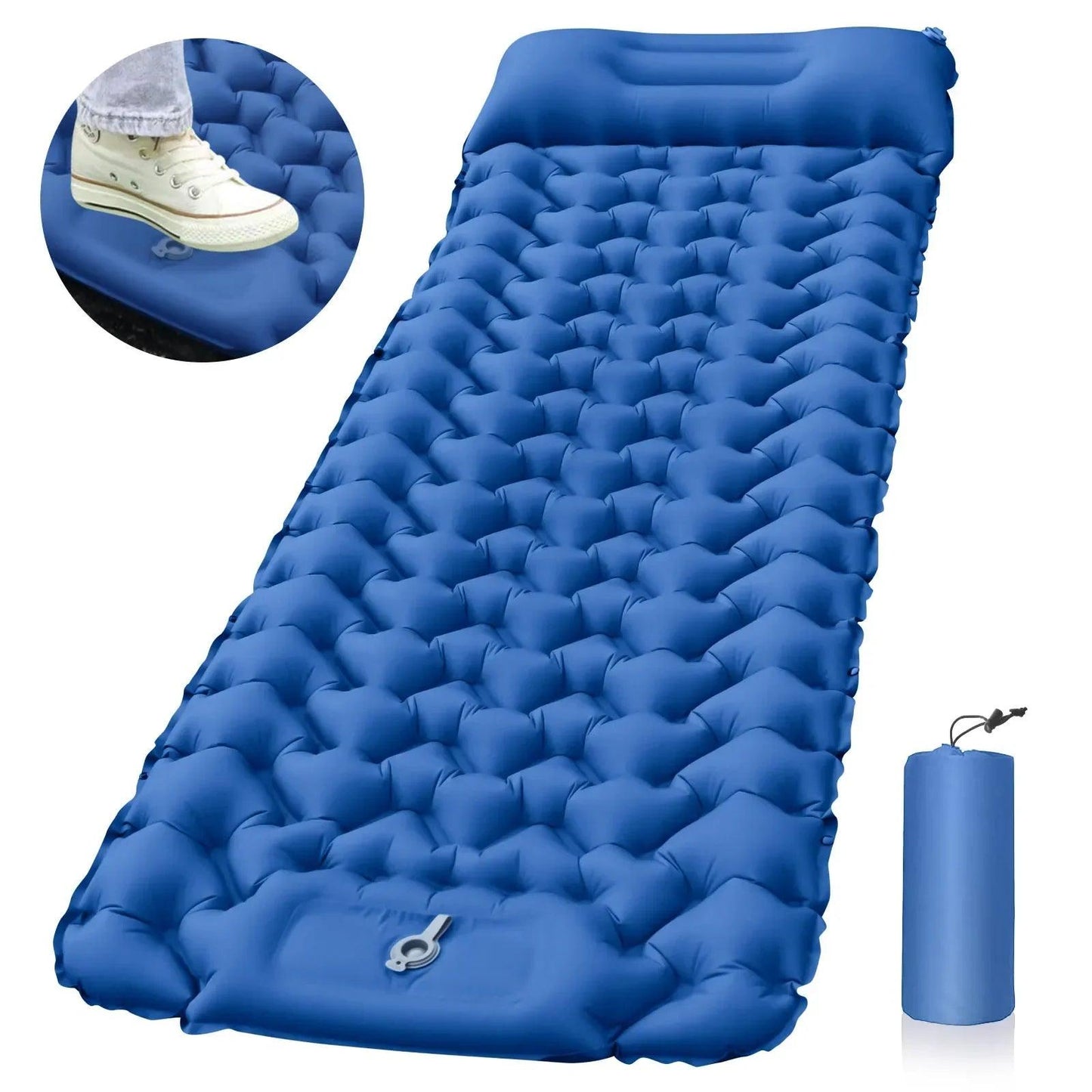 Outdoor Sleeping Pad Camping Inflatable Mattress with Pillows Travel Mat Folding Bed Ultralight Air Cushion Hiking Trekking - Outdoorsavage