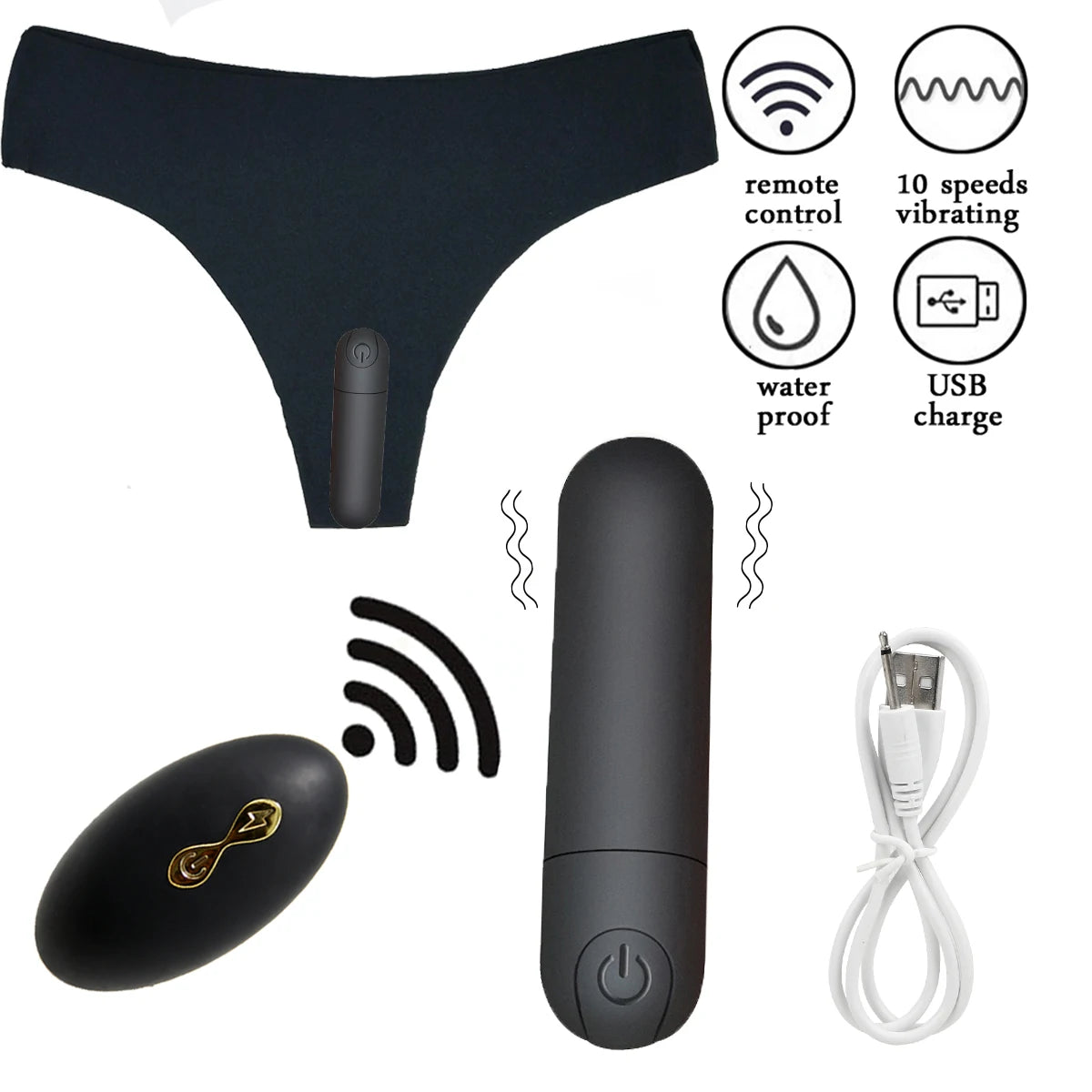 Vibrating Panties 10 Function Remote Control Rechargeable
