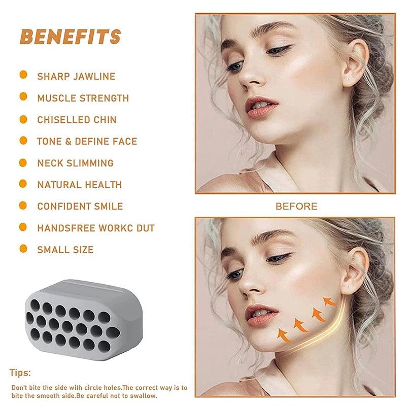 Silicone Jaw Exerciser Facial Toner & Jawline Fitness Ball Neck Toning Equipment Facial Beauty Tool Double Chin Exerciser - Outdoorsavage