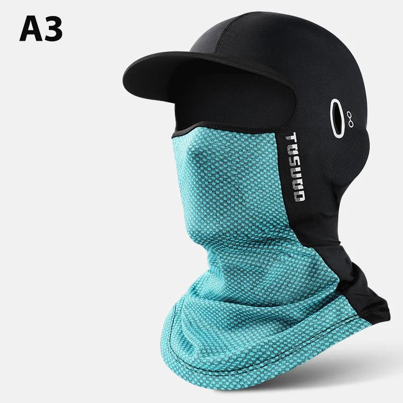 1pc Summer Ice Silk Sunscreen Headgear Motorcycle Helmet Lined Hood Equipment Bike Head Cover Tactical Cap Fishing Cycling - Outdoorsavage