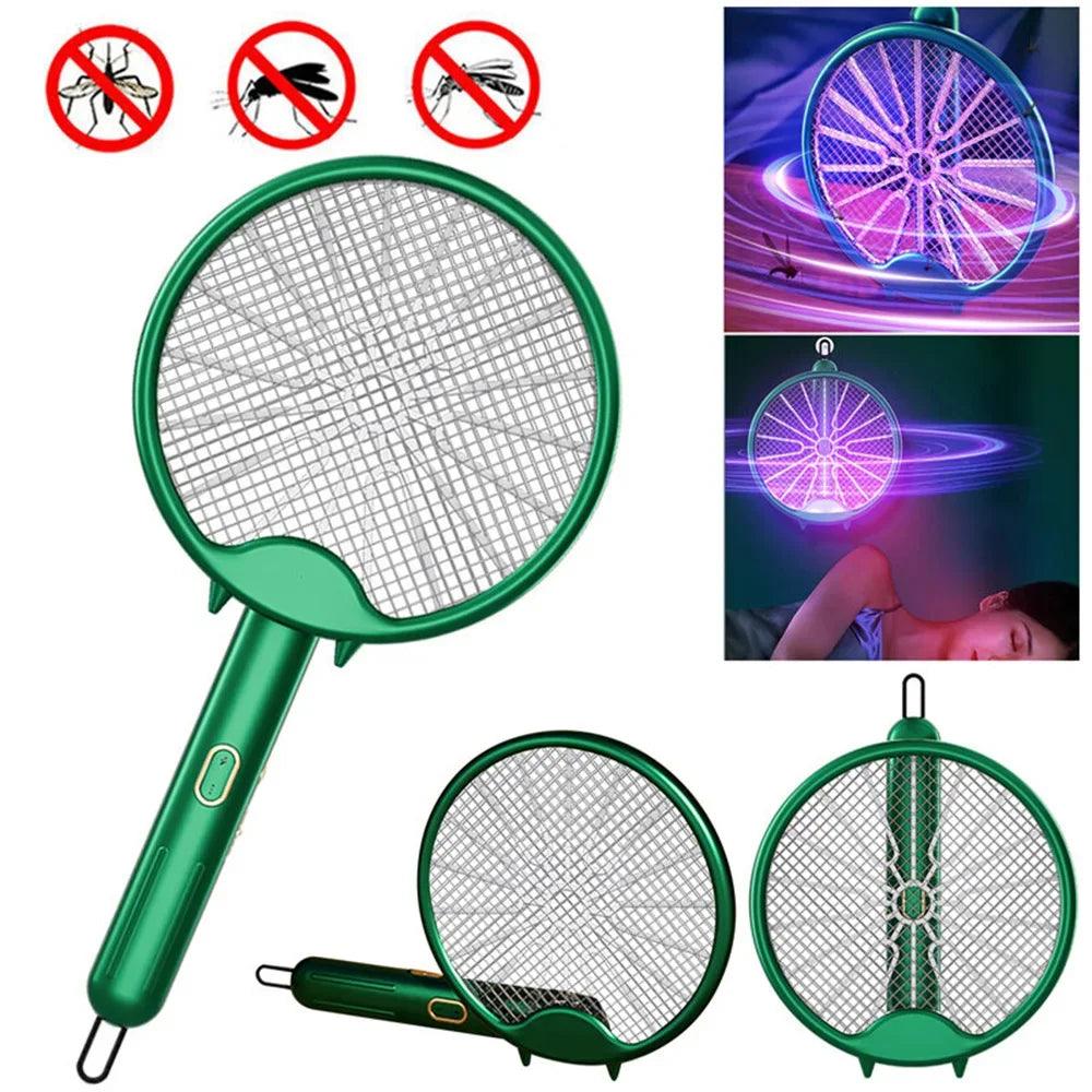 3000V Electric Mosquito Racket Mosquito Killer Lamp USB Rechargeable Foldable Mosquito Repellent Lamp Swatter Fly Swatter - Outdoorsavage