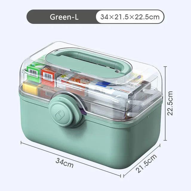 Large Capacity Family Medicine Organizer Box Portable First Aid Kit Medicine Storage Boxes Organizers Plastic Organizing Home - Outdoorsavage