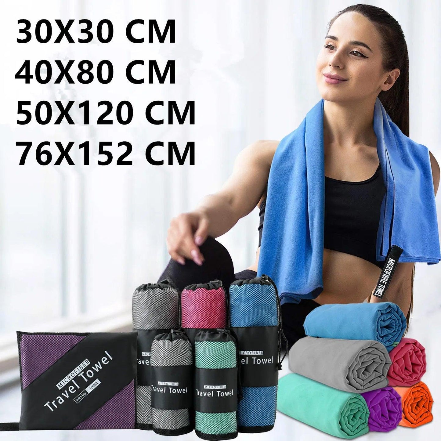 New microfiber towel sports quick-drying super absorbent camping towel super soft and lightweight gym swimming yoga beach towel - Outdoorsavage