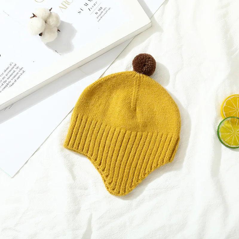 Winter Baby Beanie Cap Cartoon Bear Ear Protection Knitted Hat for Toddler Boys Girls Cute Korean Warm Kids Crochet Hats Gorras - Outdoorsavage