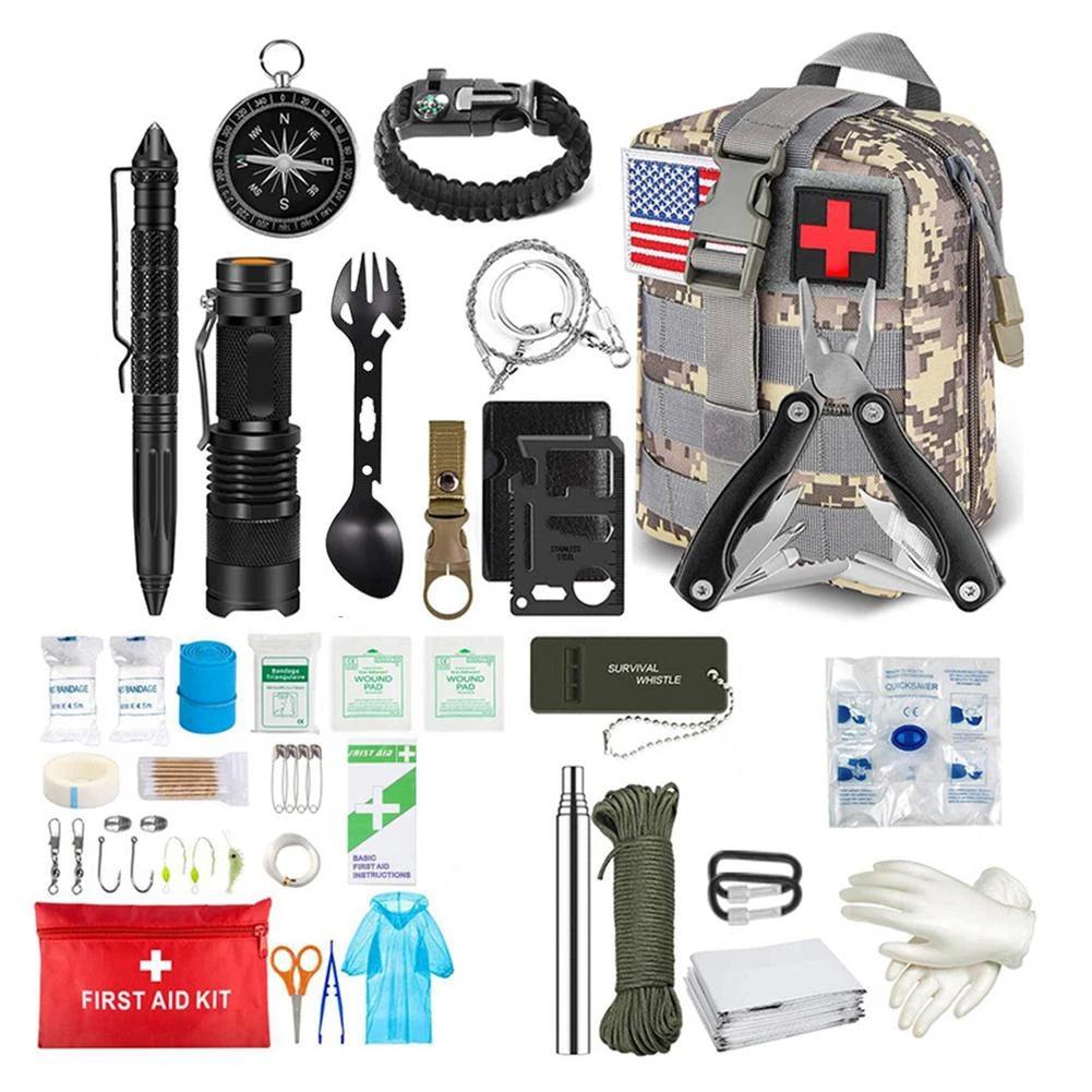 Survival Gear Tactical Gear Survival Kit Outdoor Camping First Aid Kit Multifunct Survival Supplies Gift For Husband,Boyfriend - Outdoorsavage