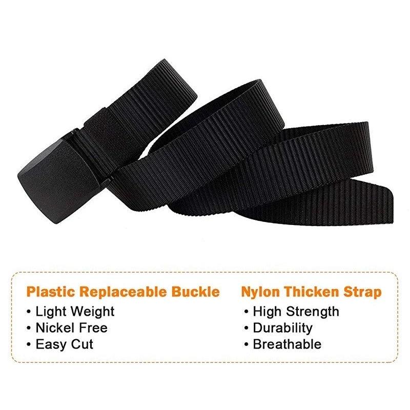 Nylon Canvas Breathable Military Tactical Men Waist Belt With Plastic Black Buckle - Outdoorsavage