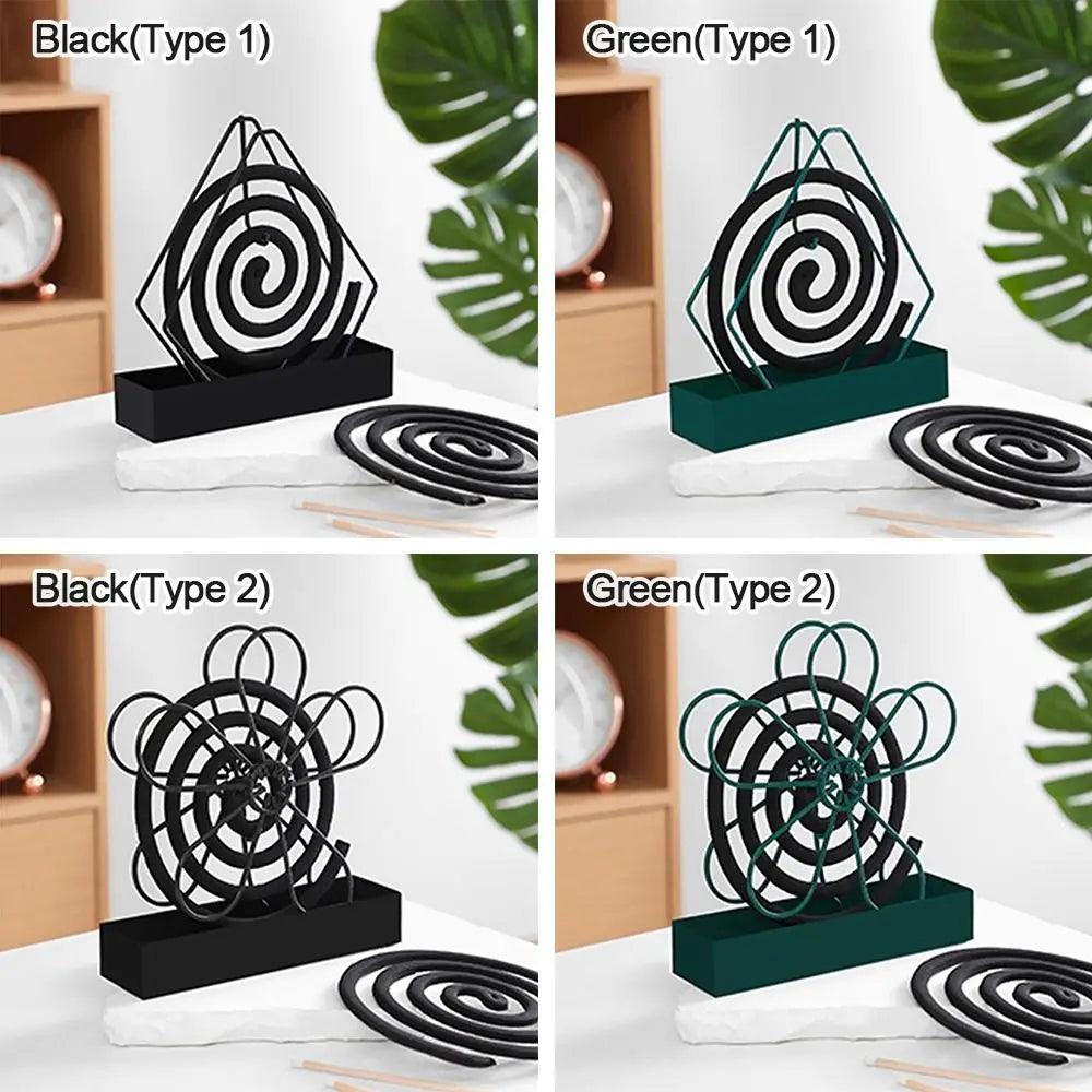 With Tray Mosquito Coil Holder Iron Anti-Mosquito Mosquito Incense Rack Ornaments Flower shape Mosquito Repellent - Outdoorsavage